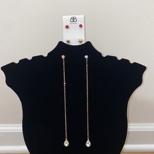 Bansri Gold and Silver Drop Earrings Set NWT